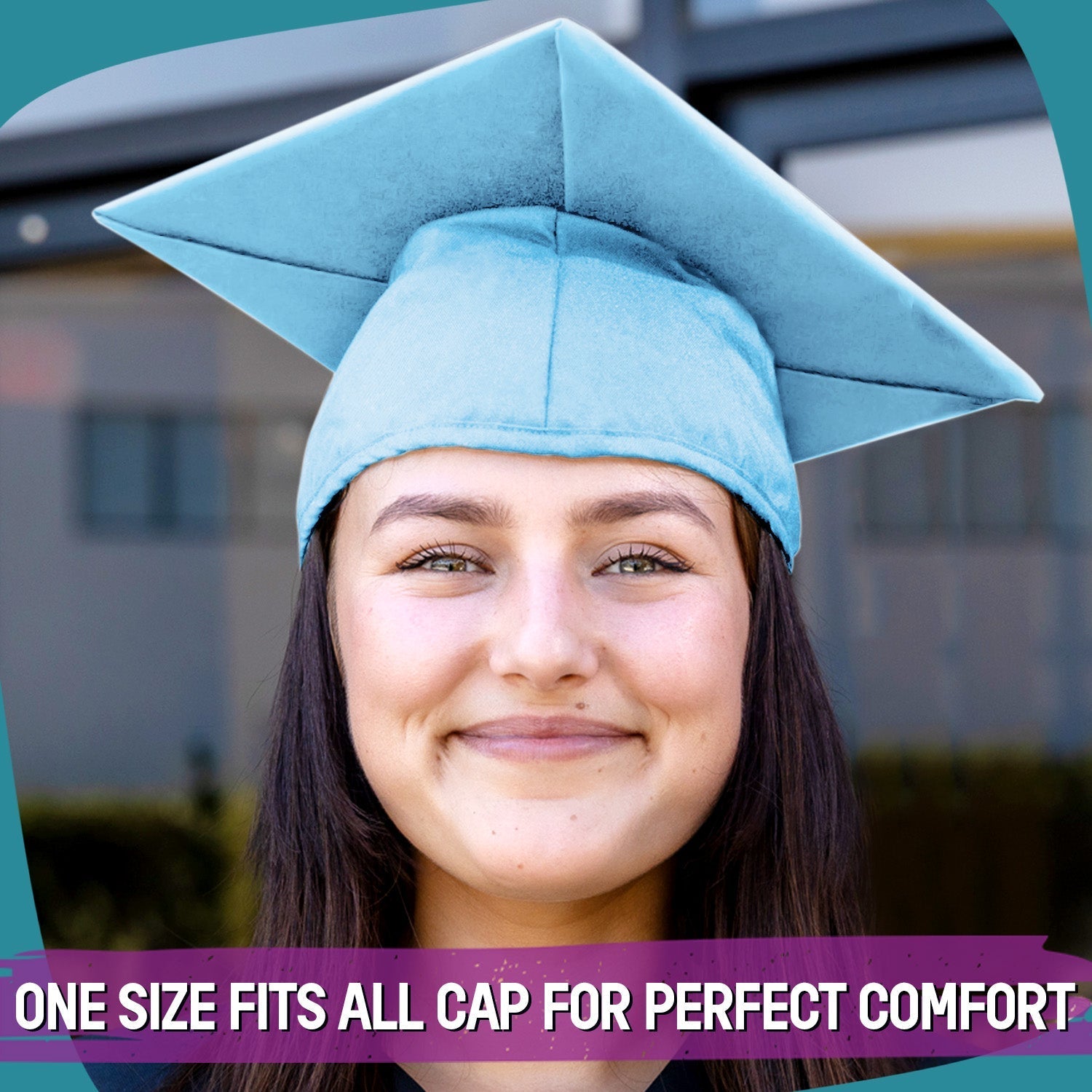Matte Light Blue Graduation Gown & Cap by Wholesale Grad Supply