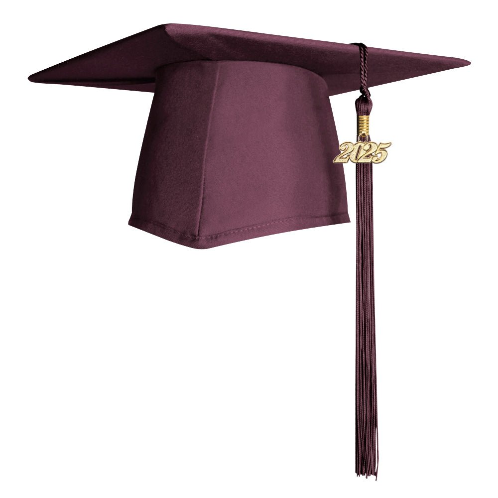 Matte Maroon Graduation Cap & Tassel by Wholesale Grad Supply