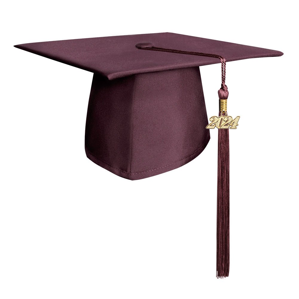Matte Maroon Graduation Cap & Tassel by Wholesale Grad Supply
