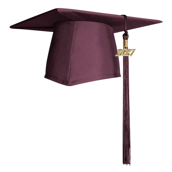 Matte Maroon Graduation Cap & Tassel by Wholesale Grad Supply