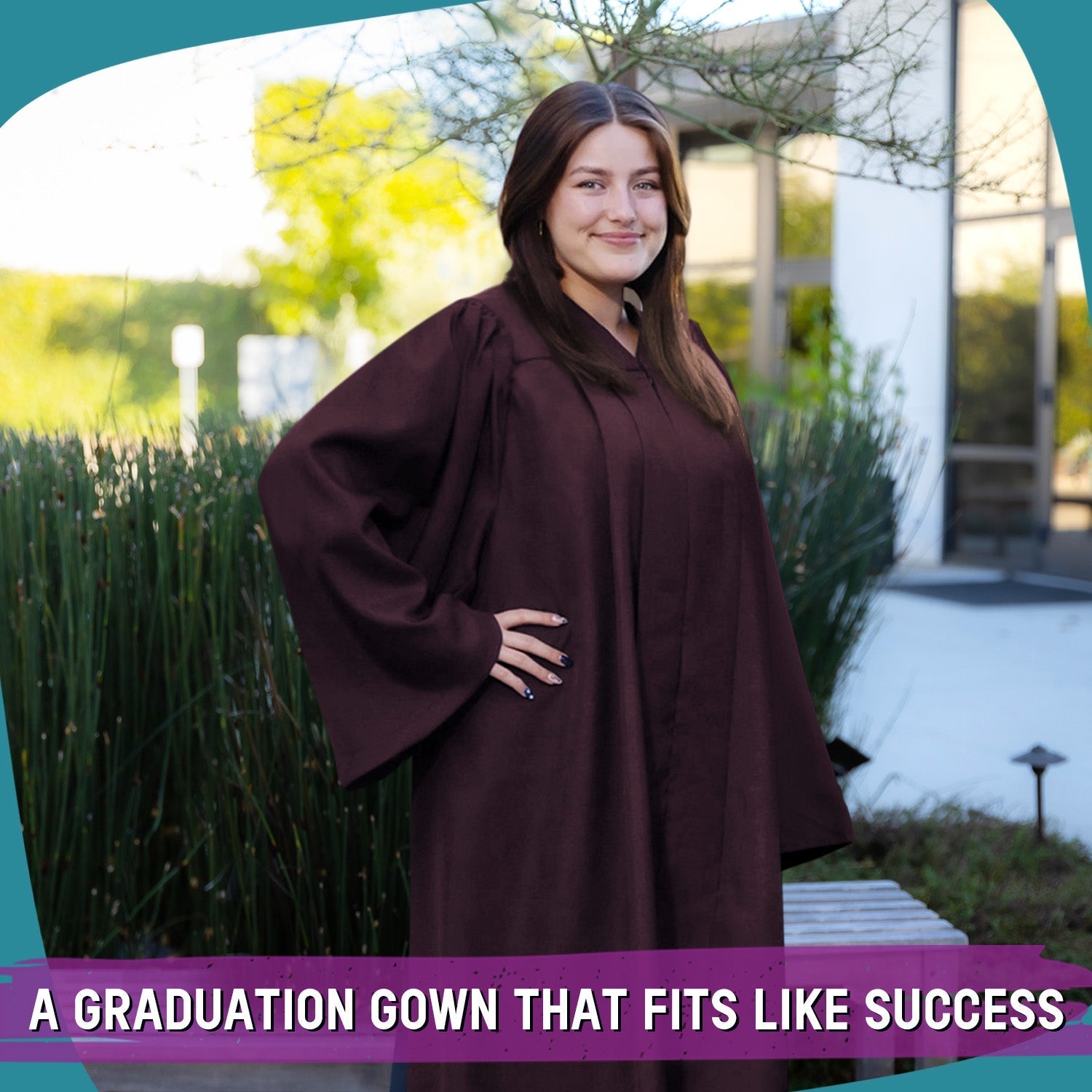 Matte Maroon Graduation Gown by Wholesale Grad Supply