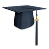 Matte Navy Blue Graduation Cap & Tassel by Wholesale Grad Supply