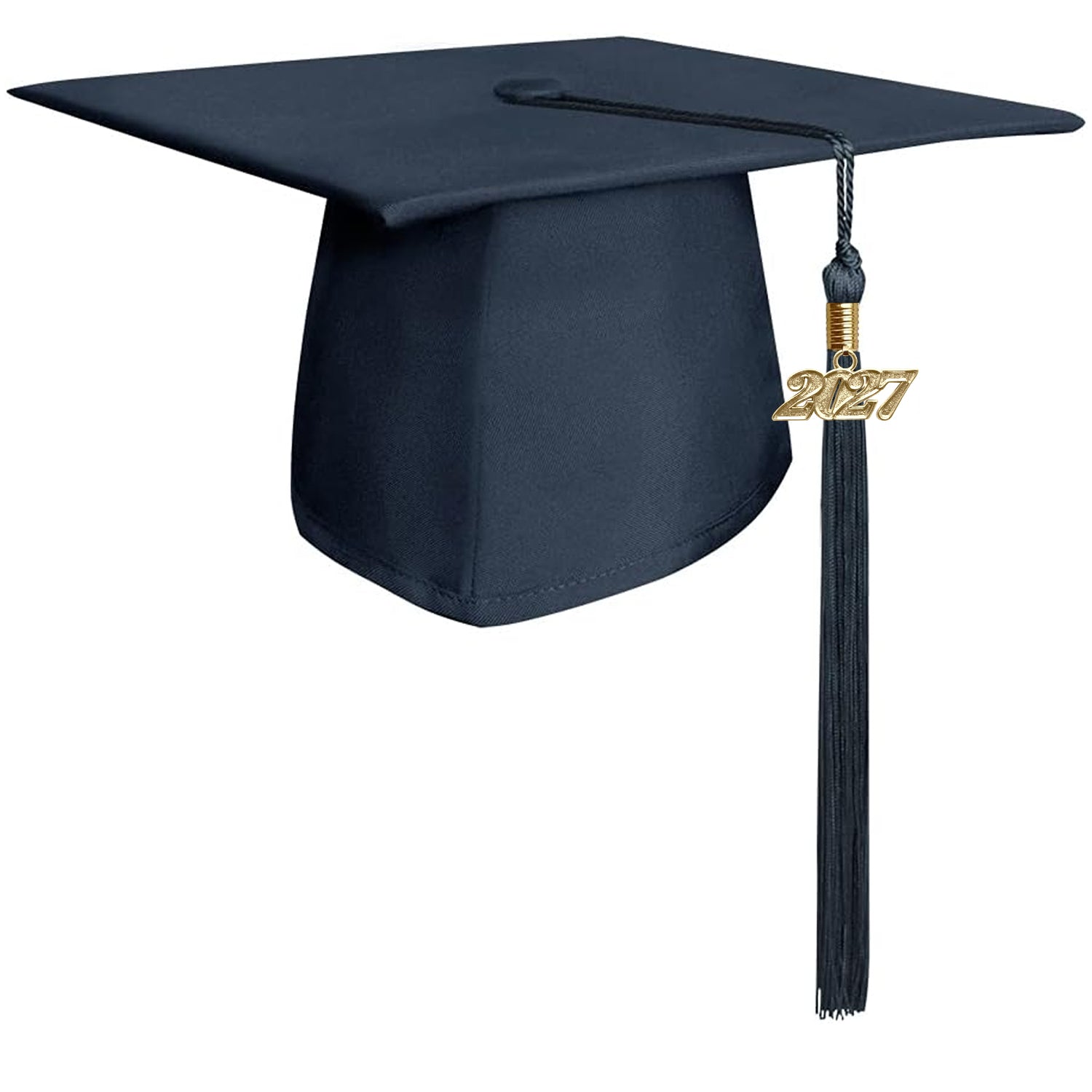 Matte Navy Blue Graduation Cap & Tassel by Wholesale Grad Supply