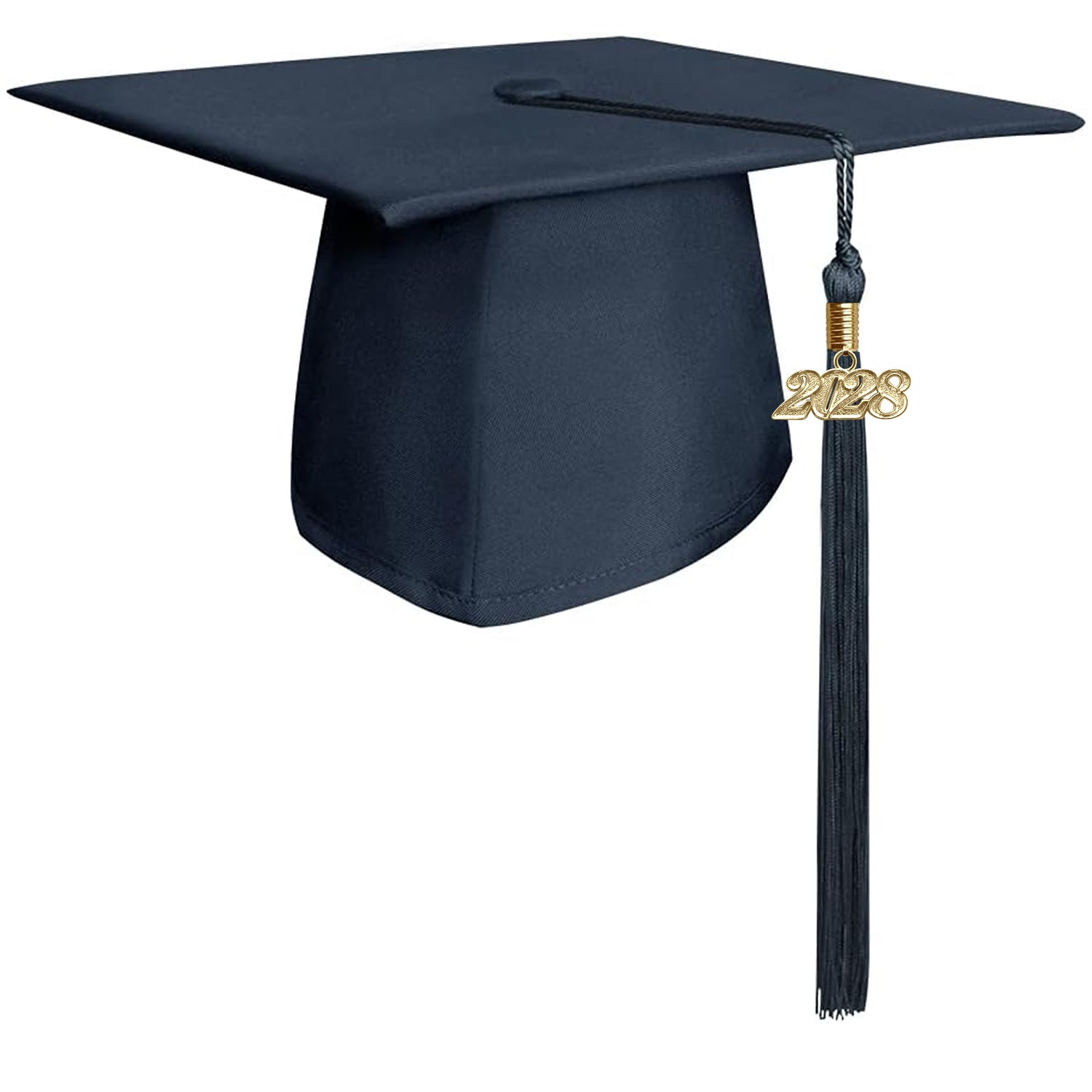 Matte Navy Blue Graduation Cap & Tassel by Wholesale Grad Supply
