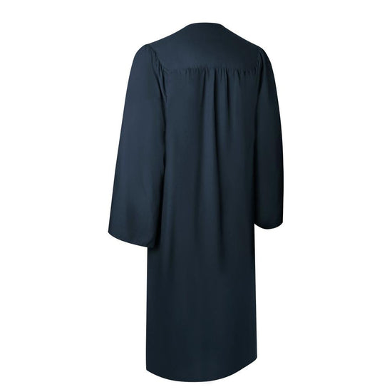 Matte Navy Blue Graduation Gown by Wholesale Grad Supply