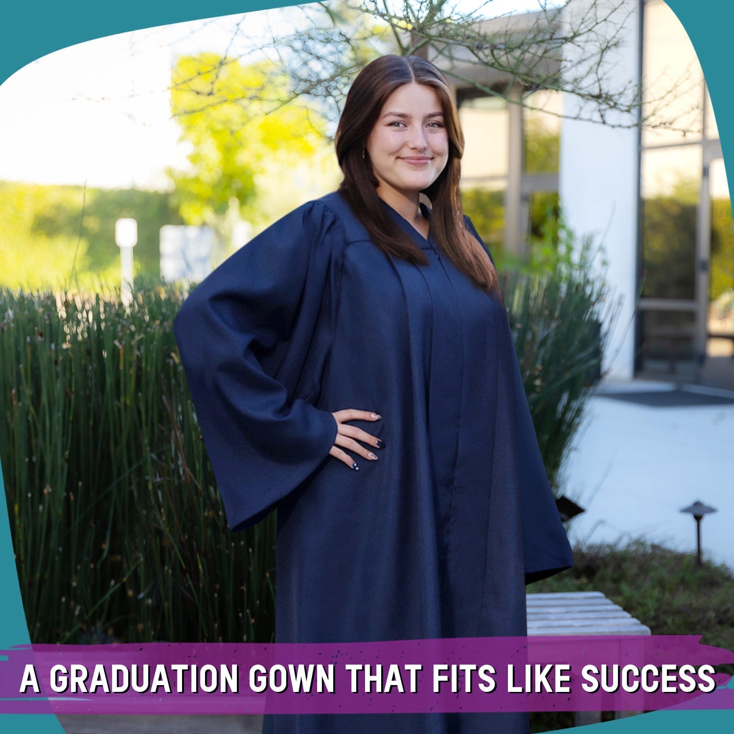 Matte Navy Blue Graduation Gown by Wholesale Grad Supply