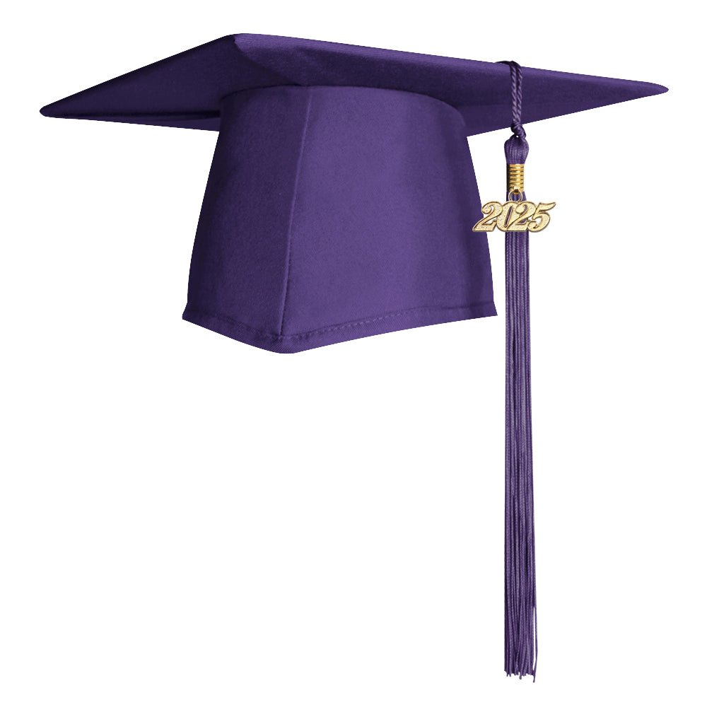 Matte Purple Graduation Cap & Tassel by Wholesale Grad Supply