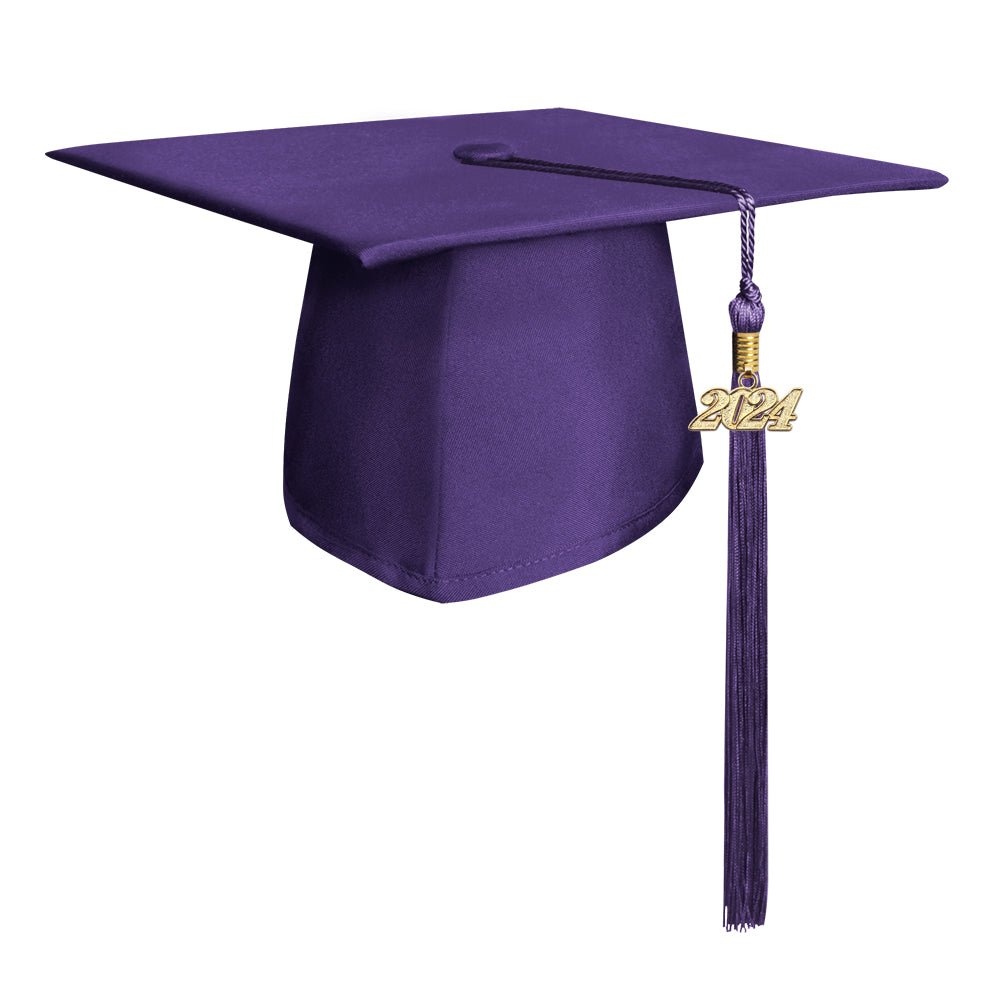 Matte Purple Graduation Cap & Tassel by Wholesale Grad Supply