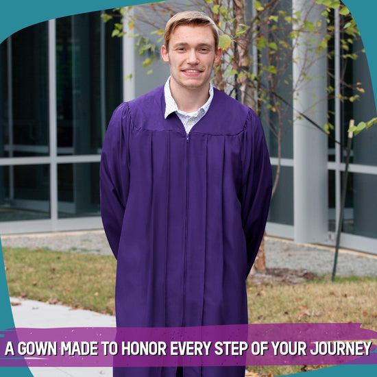 Matte Purple Graduation Gown by Wholesale Grad Supply