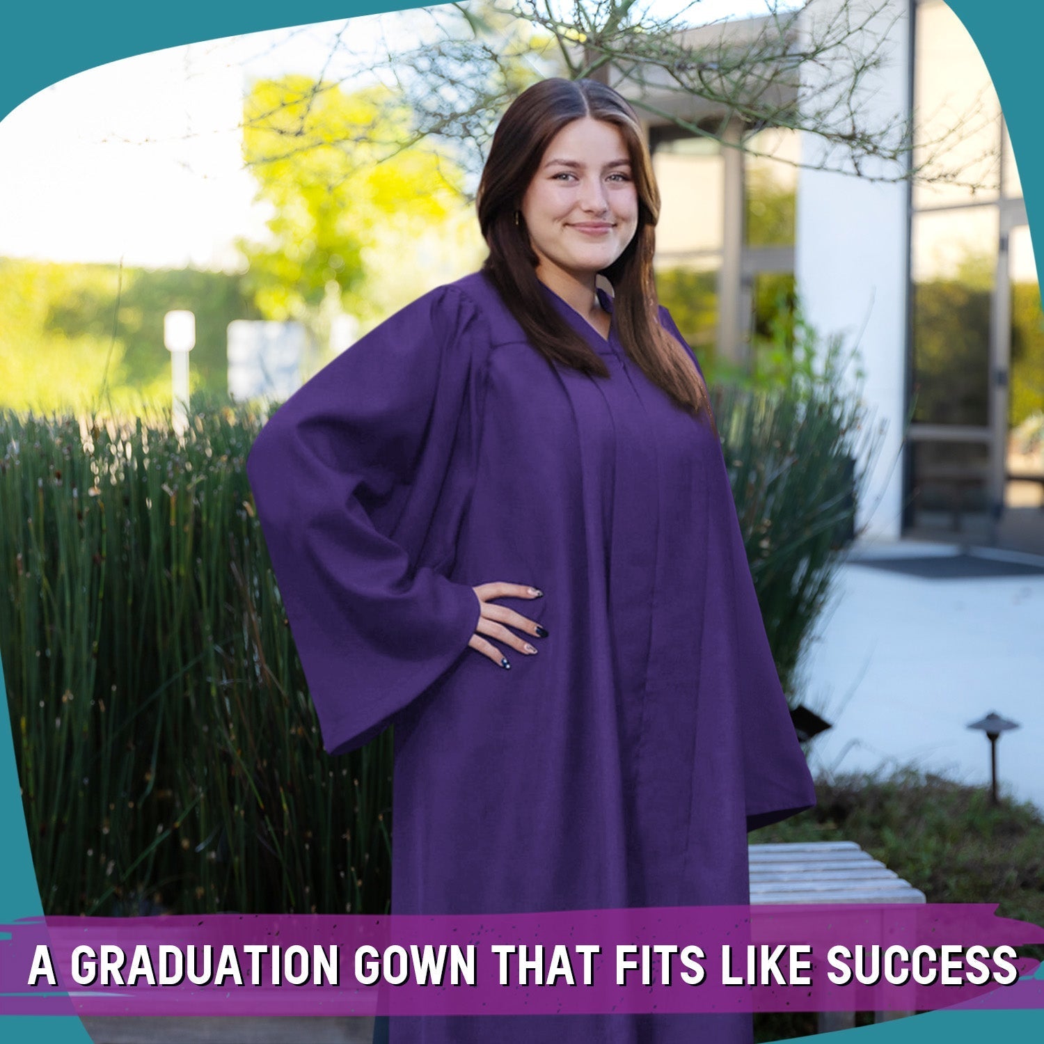Matte Purple Graduation Gown by Wholesale Grad Supply