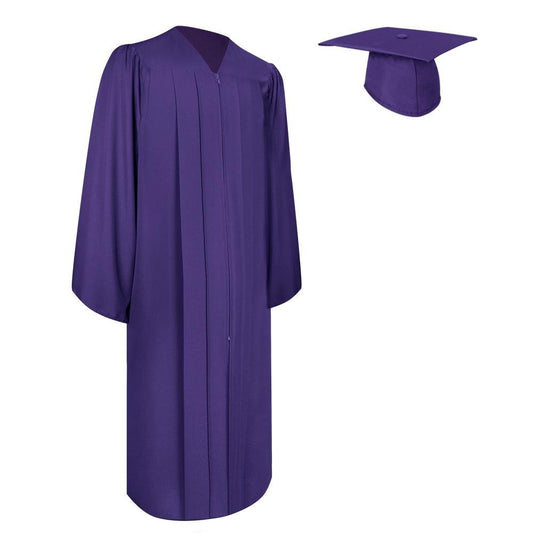 Matte Purple Graduation Gown & Cap by Wholesale Grad Supply