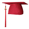 Matte Red Graduation Cap & Tassel by Wholesale Grad Supply