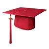 Matte Red Graduation Cap & Tassel by Wholesale Grad Supply