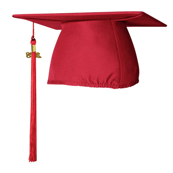 Matte Red Graduation Cap & Tassel by Wholesale Grad Supply