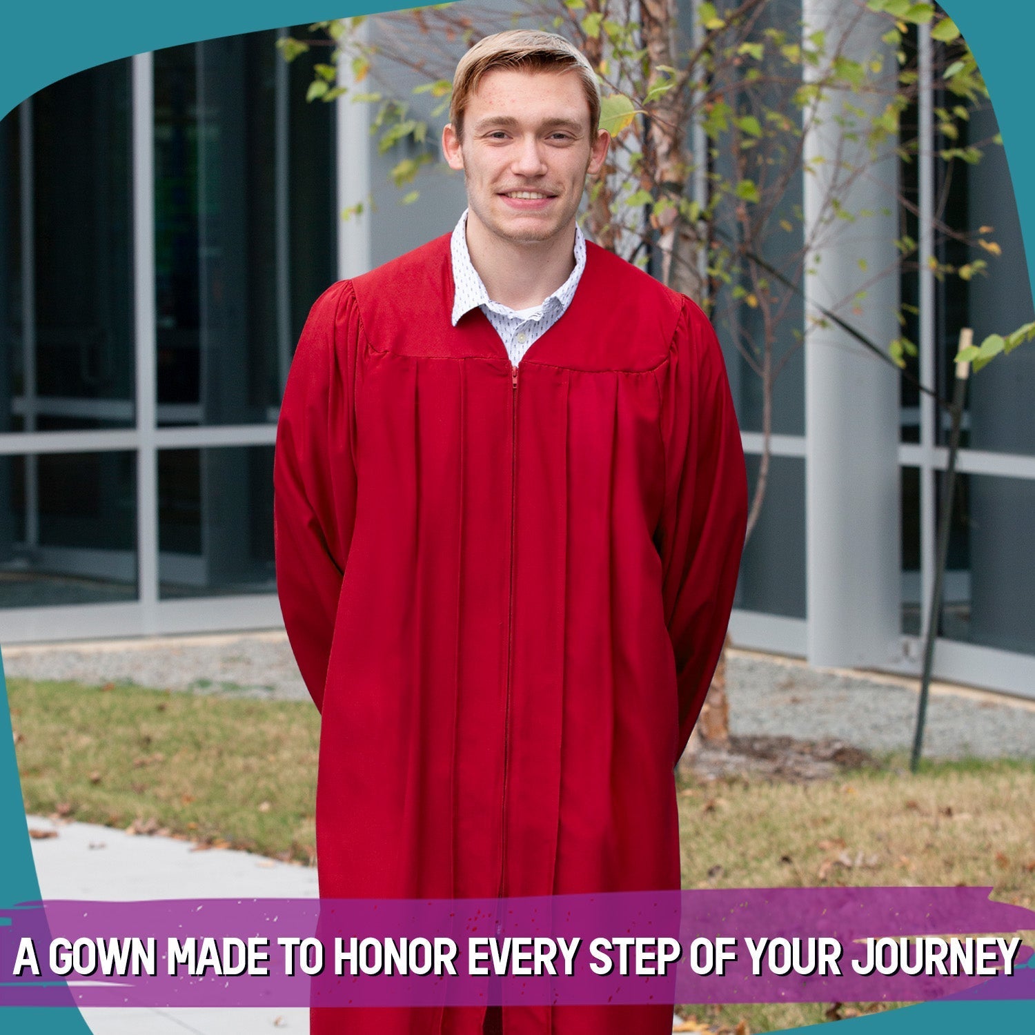 Matte Red Graduation Gown by Wholesale Grad Supply