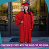 Matte Red Graduation Gown & Cap by Wholesale Grad Supply