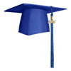 Matte Royal Blue Graduation Cap & Tassel by Wholesale Grad Supply