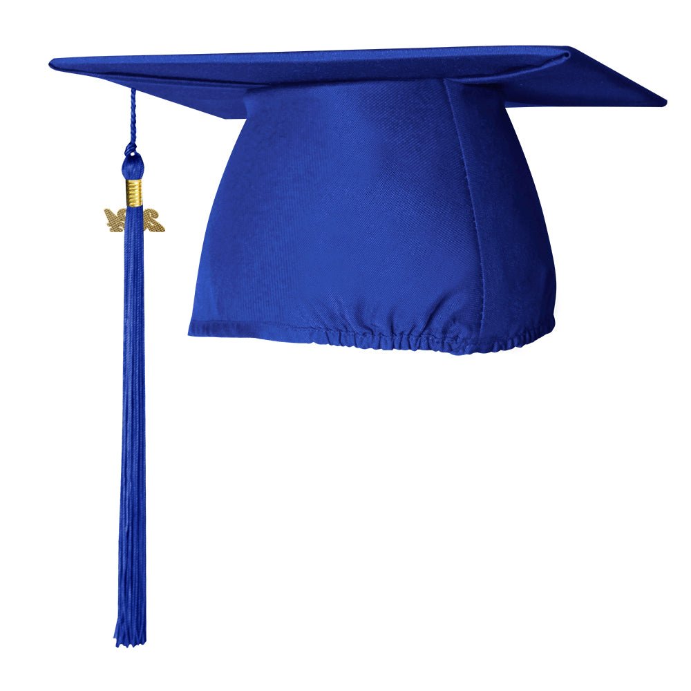Matte Royal Blue Graduation Cap & Tassel by Wholesale Grad Supply