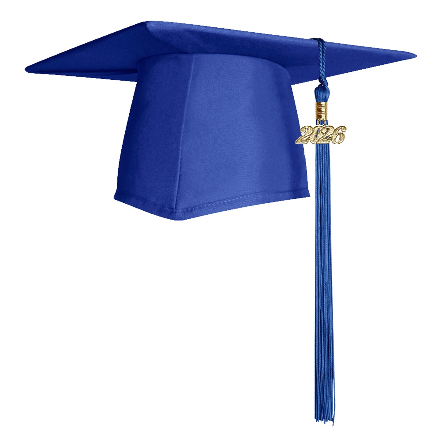 Matte Royal Blue Graduation Cap & Tassel by Wholesale Grad Supply