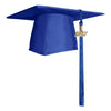 Matte Royal Blue Graduation Cap & Tassel by Wholesale Grad Supply