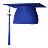 Matte Royal Blue Graduation Cap & Tassel by Wholesale Grad Supply