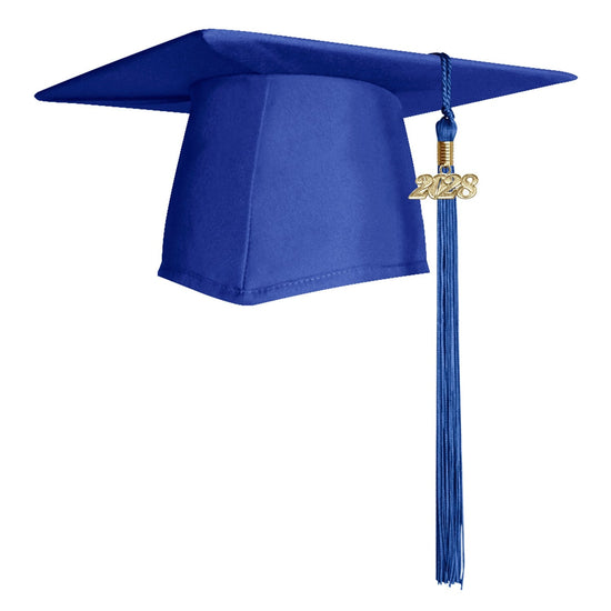 Matte Royal Blue Graduation Cap & Tassel by Wholesale Grad Supply