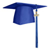 Matte Royal Blue Graduation Cap & Tassel by Wholesale Grad Supply