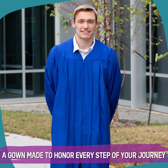 Matte Royal Blue Graduation Gown by Wholesale Grad Supply