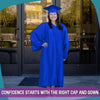Matte Royal Blue Graduation Gown & Cap by Wholesale Grad Supply