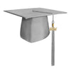 Matte Silver Graduation Cap & Tassel by Wholesale Grad Supply