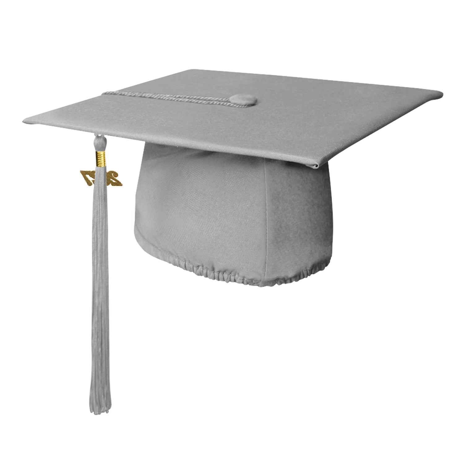 Matte Silver Graduation Cap & Tassel by Wholesale Grad Supply