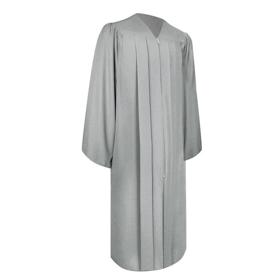 Matte Silver Graduation Gown by Wholesale Grad Supply