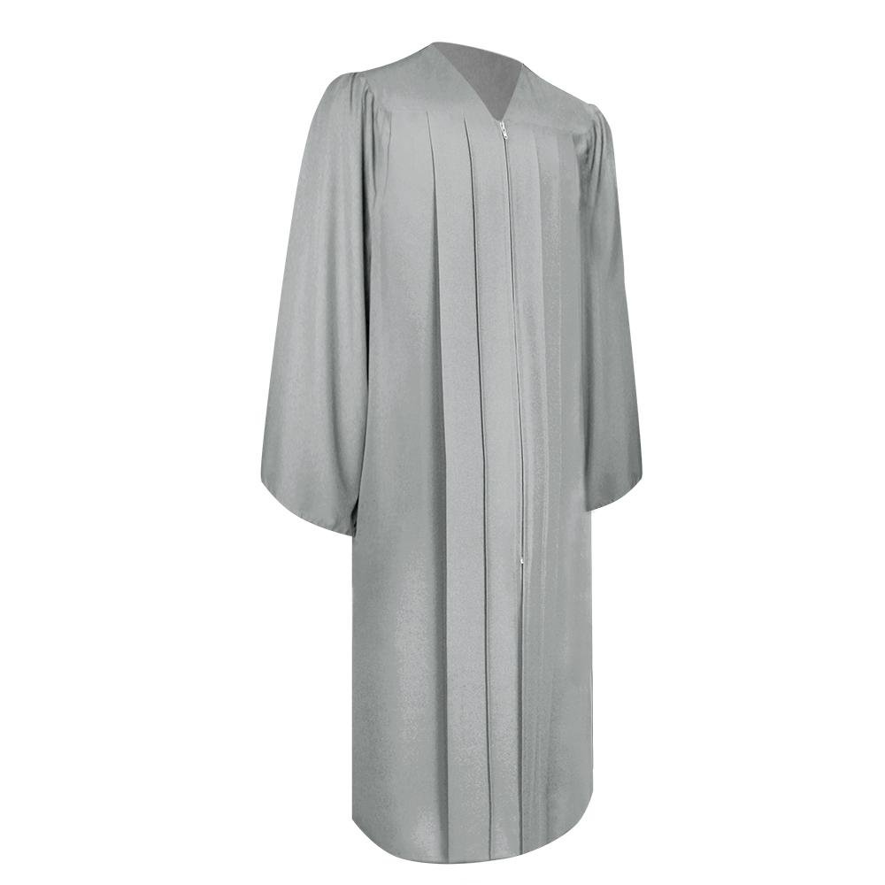 Matte Silver Graduation Gown by Wholesale Grad Supply