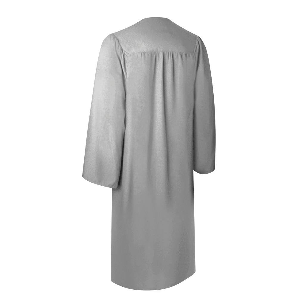 Matte Silver Graduation Gown by Wholesale Grad Supply