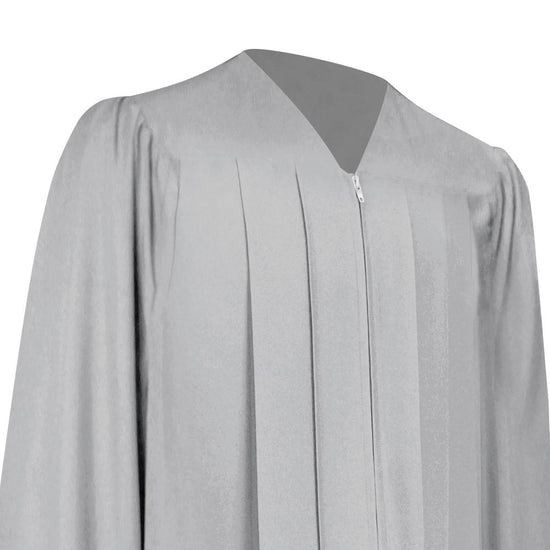 Matte Silver Graduation Gown by Wholesale Grad Supply