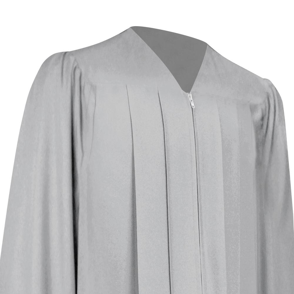 Matte Silver Graduation Gown by Wholesale Grad Supply