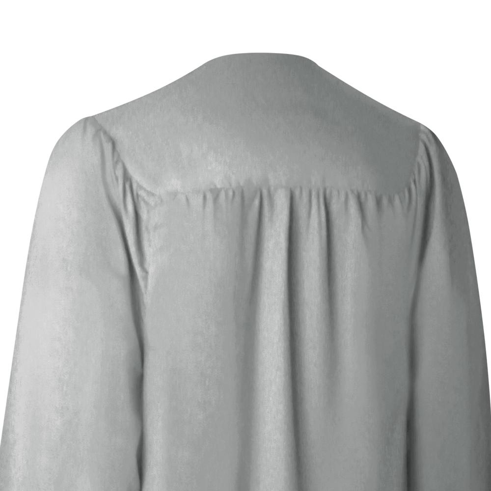 Matte Silver Graduation Gown by Wholesale Grad Supply