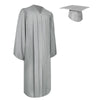 Matte Silver Graduation Gown & Cap by Wholesale Grad Supply