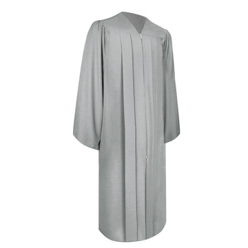 Matte Silver Graduation Gown & Cap by Wholesale Grad Supply