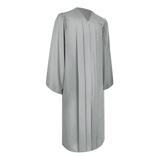 Matte Silver Graduation Gown & Cap by Wholesale Grad Supply