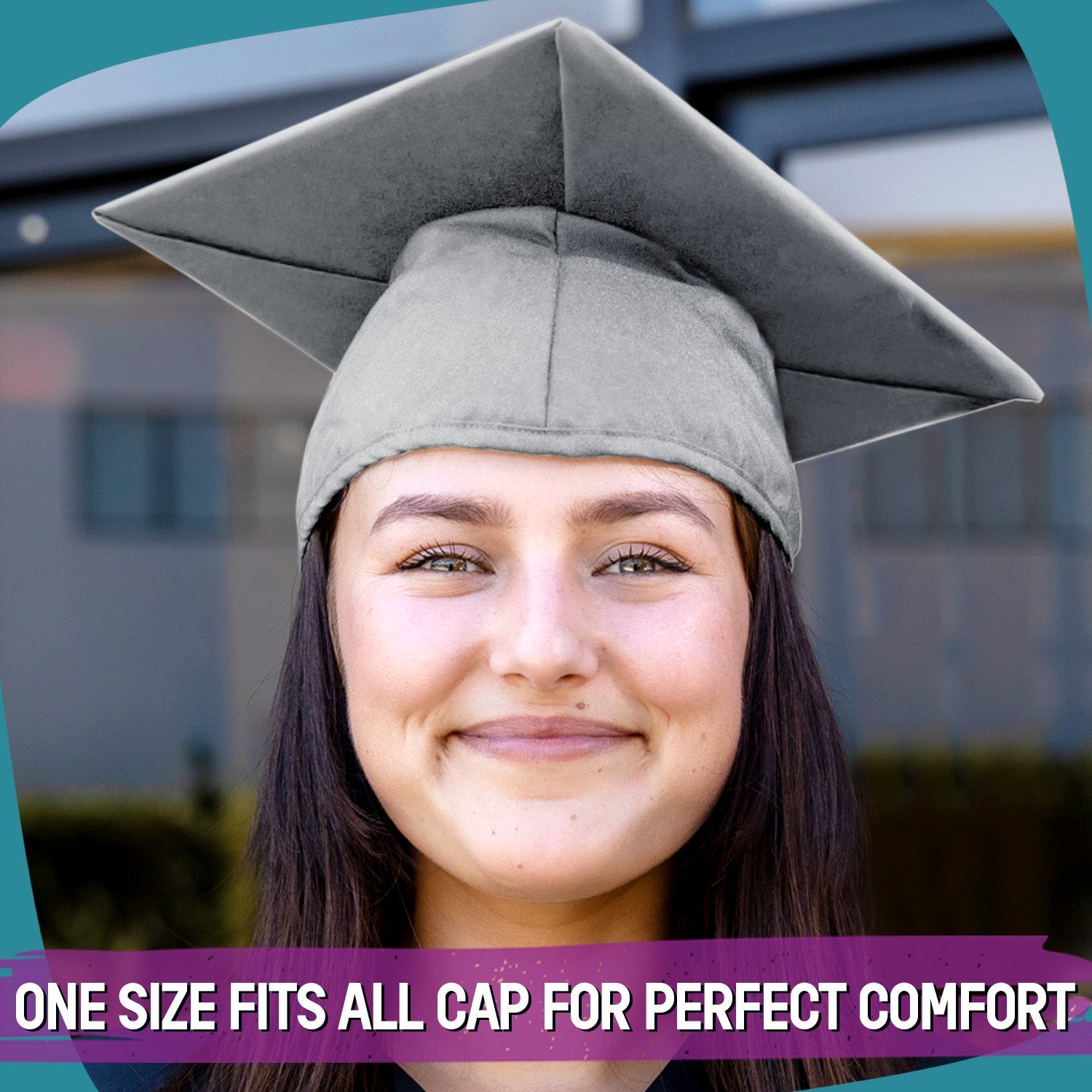 Matte Silver Graduation Gown & Cap by Wholesale Grad Supply