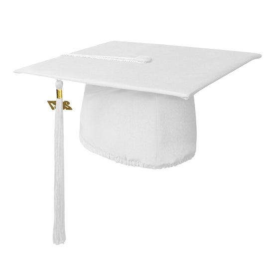 Matte White Graduation Cap & Tassel by Wholesale Grad Supply