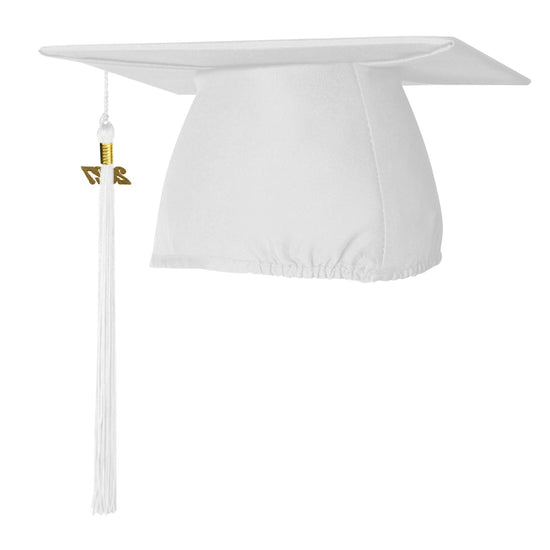 Matte White Graduation Cap & Tassel by Wholesale Grad Supply