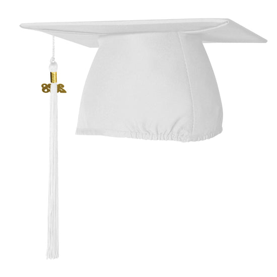 Matte White Graduation Cap & Tassel by Wholesale Grad Supply