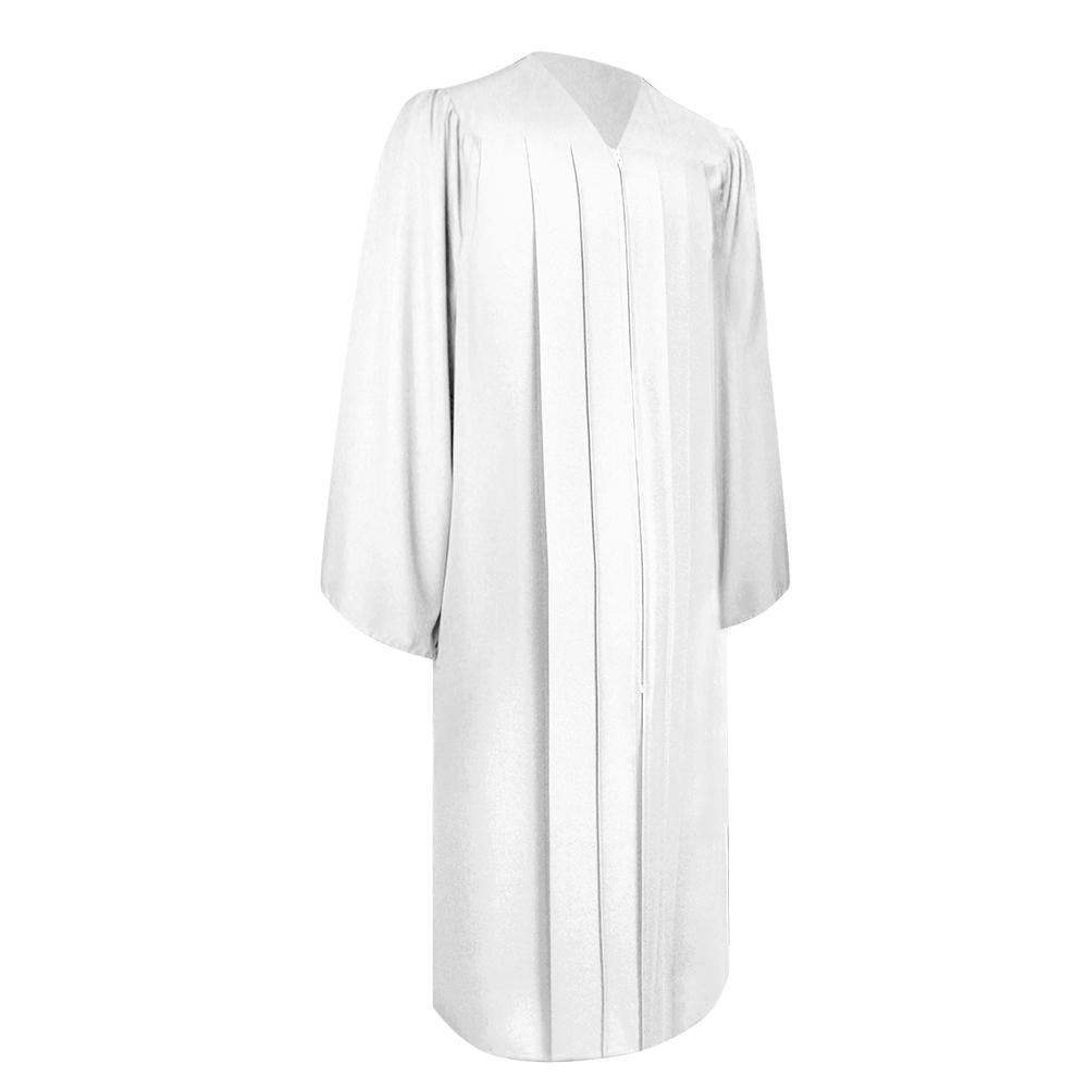 Matte White Graduation Gown by Wholesale Grad Supply