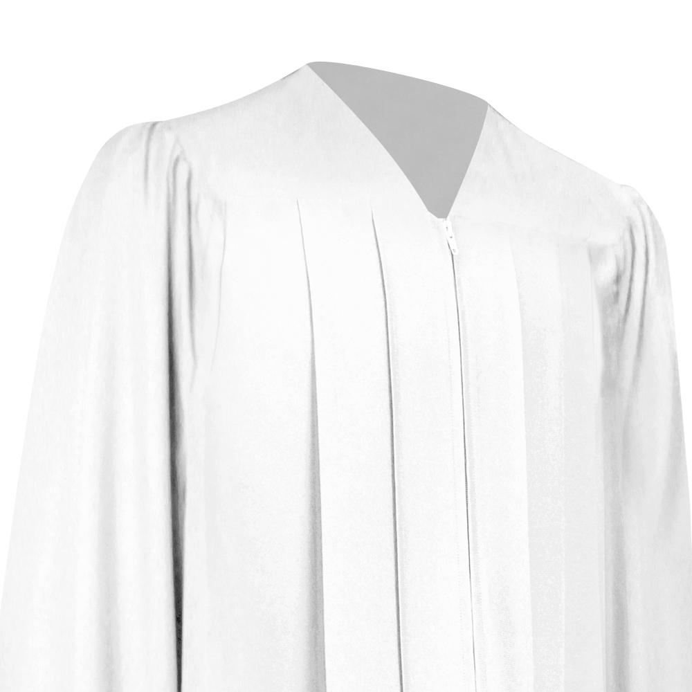 Matte White Graduation Gown by Wholesale Grad Supply