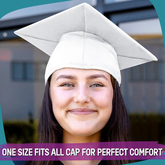 Matte White Graduation Gown & Cap by Wholesale Grad Supply
