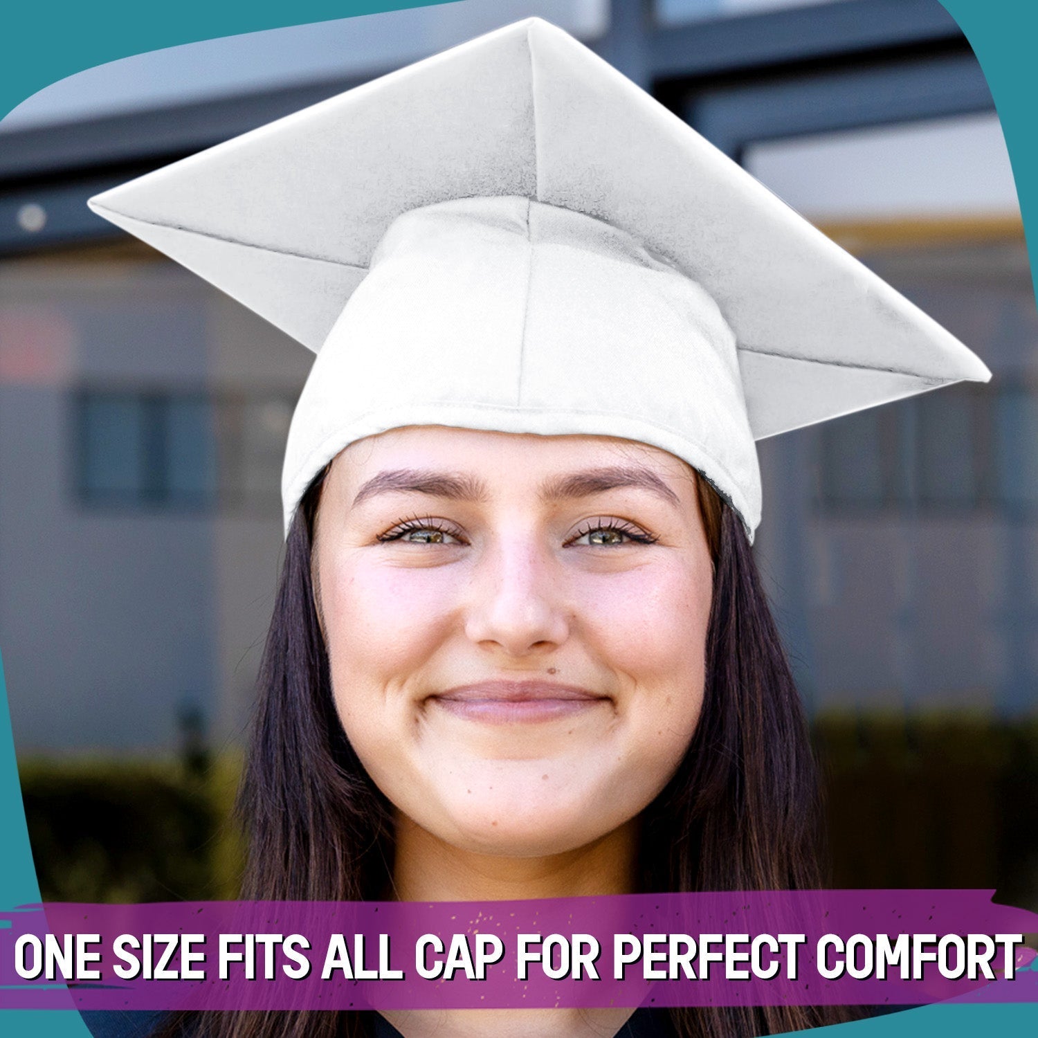 Matte White Graduation Gown & Cap by Wholesale Grad Supply