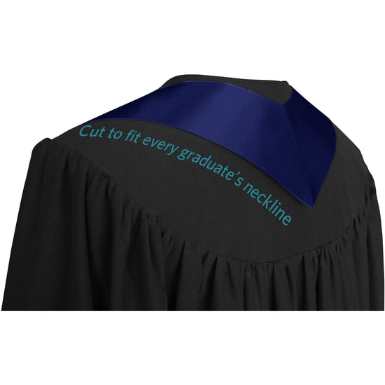 Navy Blue Class of 2024 Graduation Stole/Sash with Classic Tips by Wholesale Grad Supply