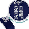 Navy Blue Class of 2024 Graduation Stole/Sash with Classic Tips by Wholesale Grad Supply